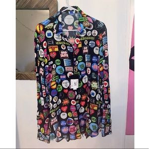 versace graphic button down